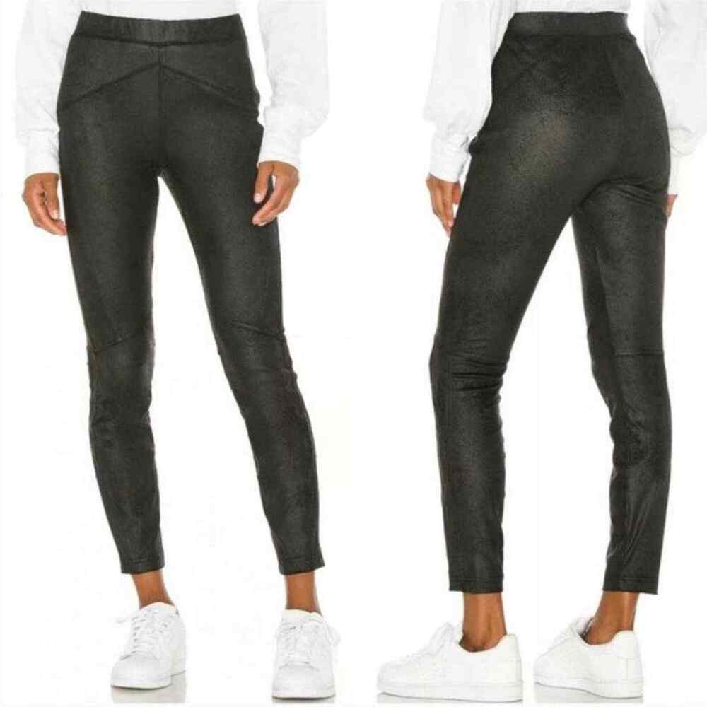 Free People Midnight Vegan Suede Skinny Leggings Black XS NWT